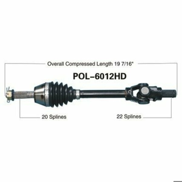 Wide Open Heavy Duty CV Axle for POL HD FRONT L/R MAGNUM 500 SPRTSMN 700 02 POL-6012HD